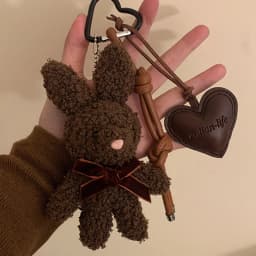 Kawaii Plush Rabbit Keychain Y2K Cute Bunny Stuffed Keyring Backpack Pendant