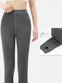 Tossy Warm Fleece Lined Super Thick Warm Leggings Women Winter Spandex Ribbed Slim Pattern Leggins Winter High Waist Basic Pants