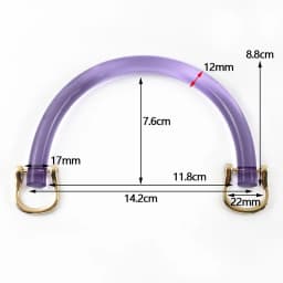 1/2/4Sets Acrylic D Shape Bag Handle with Two Metal Buckle Transparent Resin Wristband Handbag Decor Ring Frame Bags Part
