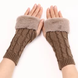 Autumn Winter Solid Color Students Write Keep Warm Korean Knitting Lady Fingerless Protection Hand Hair Mouth Hemp Gloves Women