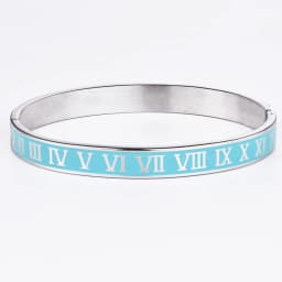 New Design Cuff Bracelet Bangle Stainless Steel Bracelet Enamel Carving Roman Numeral Couple Roman Bangle For Men Women Jewelry