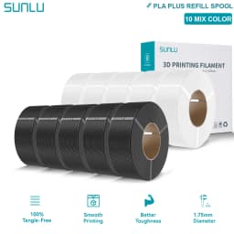 SUNLU PLA/PETG/PLA PLUS 3D Filament Refill 1.75mm Neatly Wound 3D Filament Bundle Refill for Most Brand Reuseable Spool 10KG