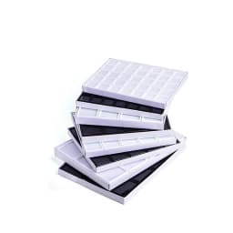 Wholesale Top Glass Diamond & Gemstone Display Case Opal Gem Stones Coin Beads Pendant Jewelry Storage Holder Plastic Box 12pcs