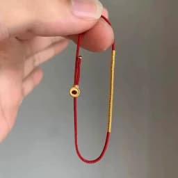 2pcs,Lucky Blessing Red Rope Bracelet with Real 925 Sterling Silver Round Beads Women Vintage Fine Accessories