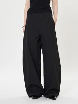 [EAM] High Waist Purple Brief Shaped Elegant Long Wide Leg Pants New Trousers Women Fashion Tide Spring Autumn 2026 1DH9918