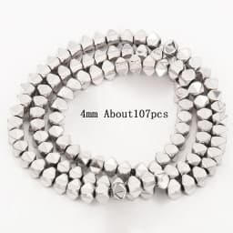 Natural Silver Color Hematite Stone Cylinder Irregular Loose Round Beads For DIY Jewelry Making Bracelet Earring Accessories