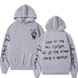 Rapper Lil Peep Look At The Sky Tonight All of The Stars Have A Reason Print Hoodie Men Women Hip Hop Oversized Hoody Sweatshirt