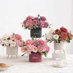 Artificial Flowers Retro Silk Rose Bouquet Hydrangea Peony Vintage Bride Holding Fake Plants Home Wedding Decoration Accessories