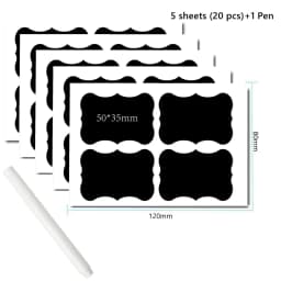 Haile 10-100pcs Waterproof Chalkboard Labels Spice Organizer Label for Household Kitchen Jars Blackboard Stickers With White Pen