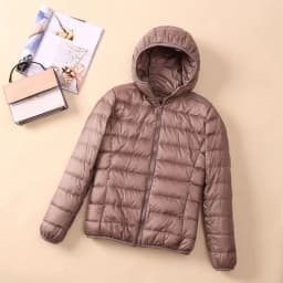 Fashionable Lightweight down Cotton Jacket Women's Short Stand Collar Hooded Slim Fit Autumn Winter plus Size Outerwear