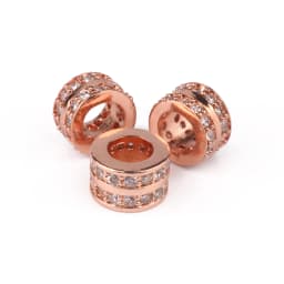 3pcs Micro Pave Zirconia Beads Round Geometry Metal Cubic Zircon Beads for DIY Bracelet Necklace Design Jewelry Crafts Making