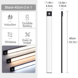 10-60CM Motion Sensor Cabinet Lights USB Rechargeable Under Cabinet Lights with Infrared Sensor Magnetic for Kitchen Closet