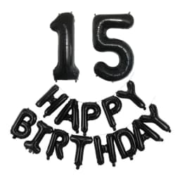 Black 32-Inch Number 1-30 Balloons and 16-Inch 'Happy Birthday' Letter Foil Balloons Set Birthday Party Decoration Supplies