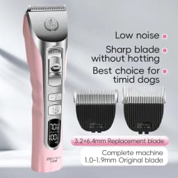 Fenice New Upgrade 5000mA Capacity Cordless LCD Screen Pets Dog Grooming Clippers Rechargeable Haircut Shaver for Trimming Salon