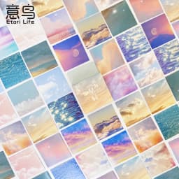 45Pcs Beautiful Scenery & Colorful Cloud Stickers Set for Journal Diary Scrapbooking Cute Stationery Decoration