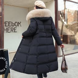 Slim Fit Long Over-Knee down Cotton Jacket Women's Fashionable Commute Style Korean Brand Lobeensind Winter Thickened Coat