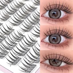 1/box 120 Bundles Mink False Eyelash Natural Fishtail Lash 3D Russian Individual Eyelash Extension Cluster Makeup Tool Wholesale