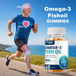 Omega 3 Fish Oil Gummies Support Brain & Nervous System Health, Cardiovascular & Skin Health, Antioxidant & Anti-Inflammation