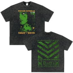 Rock Band Type O Negative The Green Man Vintage Washed T Shirt Gothic Metal Short Sleeve T-shirt Men's Vintage Hip Hop T Shirts
