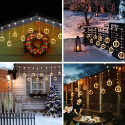 LED Christmas String Lights Room Garland Curtain Lamp USB Plug Star Santa Claus Decoration Lights for Bedroom Living Room Window