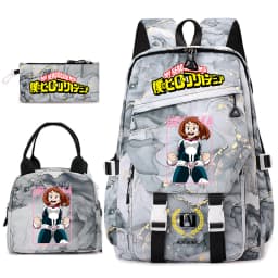 My Hero Academia Anime Print School Backpack Set for Girls Casual Lightweight Student Bookbag with Lunch Bag Pencil Case