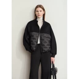 AMII Down Coats 100% Wool Stand Collar Loose Spliced Jackets for Woman 2024 Winter Warm New Casual Versatile Jacket 12454007