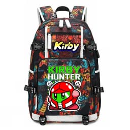 Kirby Cartoon Print Student Backpack Large Capacity Travel School Bag for Kids Teens