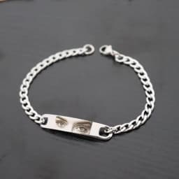 Customized Engraved Eye's Photo Bracelet Personalized Laser Engraved Eye Picture On Stainless Steel Chain Jewelry Couples Gifts
