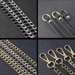 120cm Metal Bag Chain Replacement PU Bags Straps for DIY Handbag Handles Cross Body Shoulder Straps Accessories Bags Handles