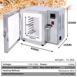 800℃ Jewelry Casting Burnout Furnace with PID Temperature Control 1500w Plaster Mold Metal Melting Casting Oven Machine