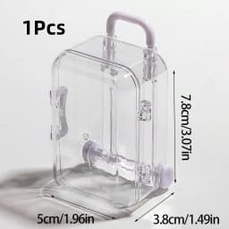 1Pc 5*7cm Transparent Mini Suitcase Trolley Luggage Handbag Model Earrings Necklace Ring Gift Display Box Candy Packaging Box