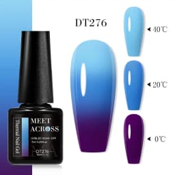 MEET ACROSS 7ml Glitter Sequins Thermal Gel Nail Polish 3 Layers Temperature Color Changing Semi Permanent UV Gel Varnish Nails