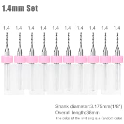 XCAN 10pcs 0.1-3.175mm PCB Drill Bit 3.175 Shank Micro Carbide Drill Bit Set For Printed Circuit Board Wood Modeling