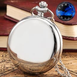 Antique Stylish Simple Vintage Smooth Double Cover Quartz Pocket Watch with 80cm Necklace Chain Unisex Pendant Clock Timepiece