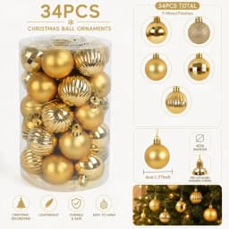 34Pcs/Box 4cm Christmas Ball Decoration Xmas Tree Pendent Ornaments for Home Decor Navidad New Year 2026 Party Gift Supplies