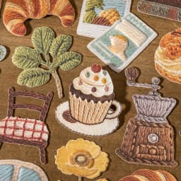 30 Sheets/Bag Cozy Home Decor Themed Embossed Sticker Set for DIY Scrapbook Phone Case Decoration Gift Craft Supplies