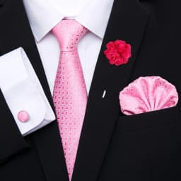 Great Quality Pink Floral Bow Tie Pocket Squares Cufflink Brooch Clip Pin Set Man Necktie Suit Accessories Birthday Gift