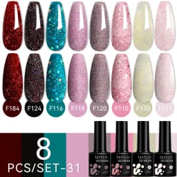 LILYCUTE 12PCs 7ml Nude Brown Red Nail Gel Polish Set Semi Permanent UV Gel For Nail Art Manicure Soak Off Gel Nail Polish Kit