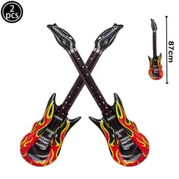 Inflatable Guitar 35inch Rock Star Guitar Reusable Inflatable Guitar Toys Balloons 80s 90s Themed Kids Birthday Party Decoration