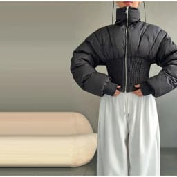 Fashion Solid Padded Coats Women's Stand Collar Full Sleeve Zipper Waist-cinching Warm Jacket 2026 Winter New Lady Outerwear