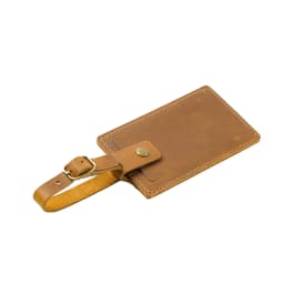 Vintage Leather Luggage Tag, Premium Full-Grain Leather Travel Tag, Creative Gift for Travelers, 11x7x5cm 40g