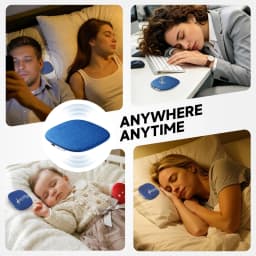 Riksoin Pillow Speaker for Sleeping, 100 White Noise + App, Ultra-Thin Flat Bluetooth, for Side Sleeper, Auto-Off Timer (Blue)