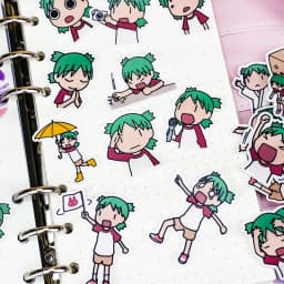 35pcs Creative Cute Self-made Green Hair Sister Girl Scrapbooking Cartoon /Waterproof Stationery Diy Print Stickers Kawaii
