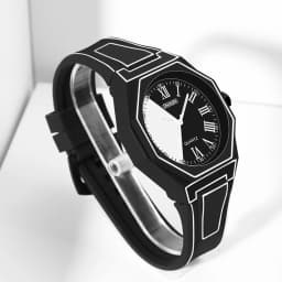 Fashionable Men's Simple Watch Date Function Preppy Style Quartz Wrist Watch, Electronic Drive, Silicone Strap, Unisex