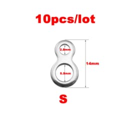 10-50Pcs Stainless Steel Fishing Solid Ring Sea Fishing Lures Connectors Jigging Ring Swivels Fishing Snap Accessory Tackle Tool