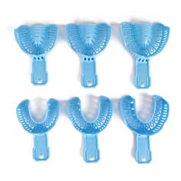 3 Pairs Dental Implant Tray Plastic Teeth Holder Full Mouth Partial Mold Tray Disposable Impression Trays S/M/L Dentist Tools