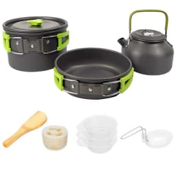 Camping Cooking Set Camping Cookware Travel Tableware Outdoor Picnic Set Teapot For 2-3 People Non-Stick Pots Assorted Sets
