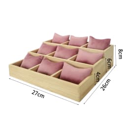 Solid Wood Three-Tiered Tray Bracelet Watch Necklace Pearl Bracelet Pillow Tray Jewelry Storage Rack