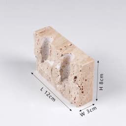 2 Holes Marble Candlestick Holder for Wedding Dinning Party Vintage Travertine Stone Taper Candle Holder for Table Centerpiece