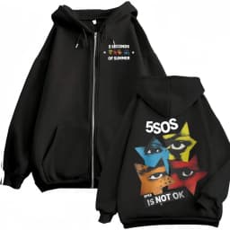 5 Seconds of Summer Everyone's A Star World Tour Zip Up Hoodies Men Women Harajuku Hip Hop Gothic Jacket Sweatshirt Hoodie Coats